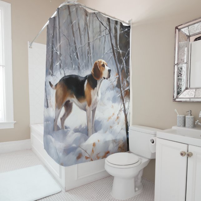 Beagle Let It Snow Christmas  Shower Curtain (In Situ)