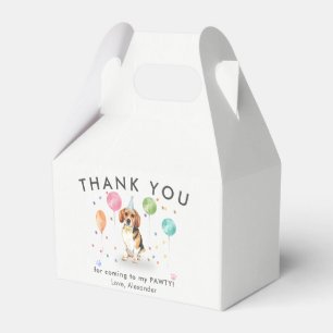 Beagle Lets Pawty Puppy Dog Birthday Thank You Favour Box