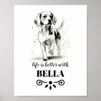 Beagle Life is better with Custom Dog Name