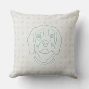 Beagle Line Art, Elegance with Attitude Cushion