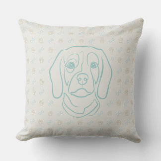 Beagle Line Art, Elegance with Attitude Cushion