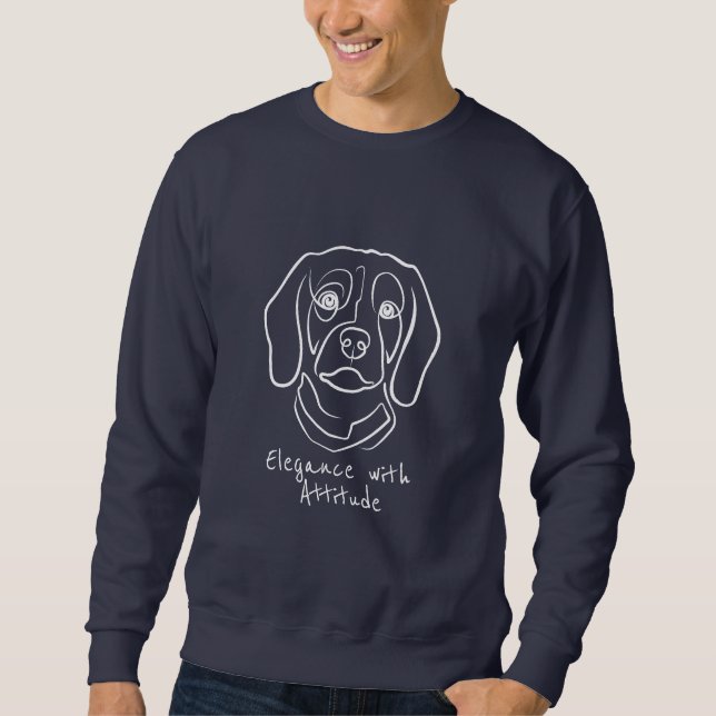 Beagle Line Art, Elegance with Attitude Sweatshirt (Front)