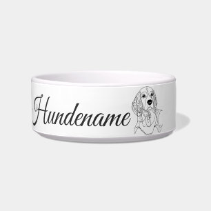 Beagle Line Art personalized bowl