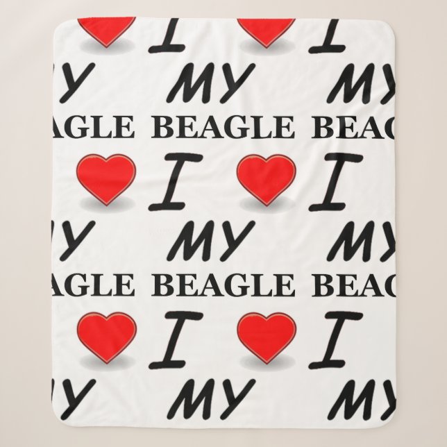 beagle love sherpa blanket (Front)