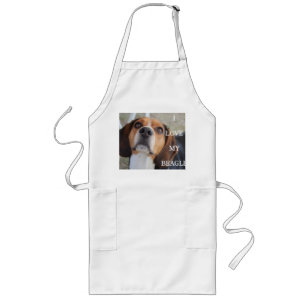 beagle love w pic black red white long apron