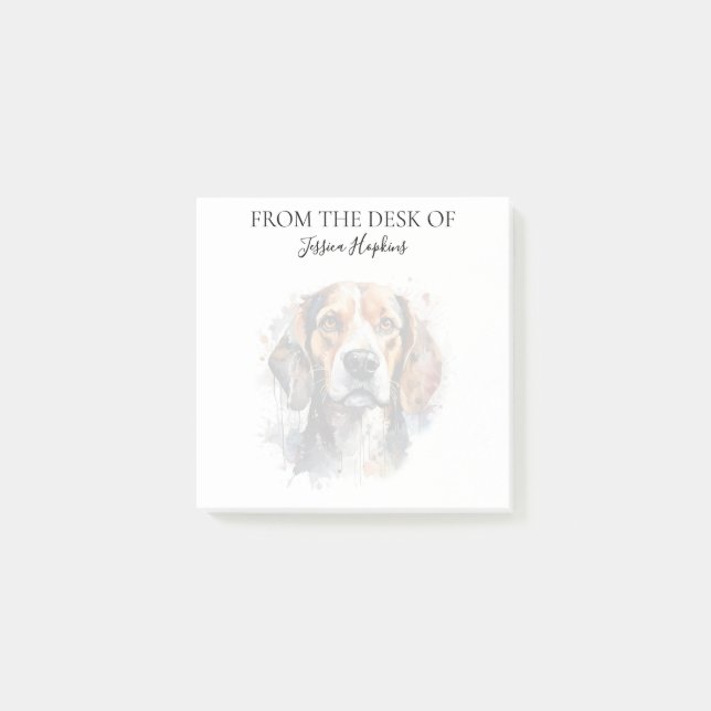 Beagle Lover Monogrammed Dog Post-it Notes (Front)