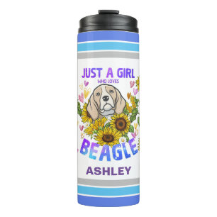 Beagle Lover Sunflower Trainer Floral Thermal Tumbler