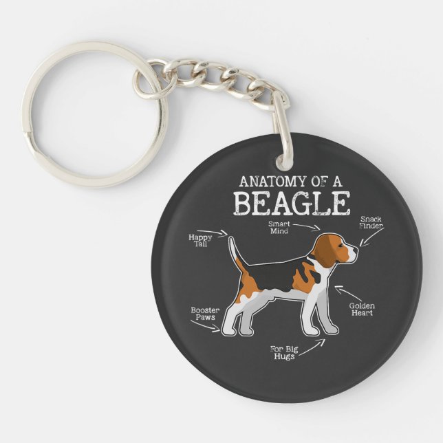 Beagle Lovers/ Anatomy Of A Beagle  Key Ring (Front)