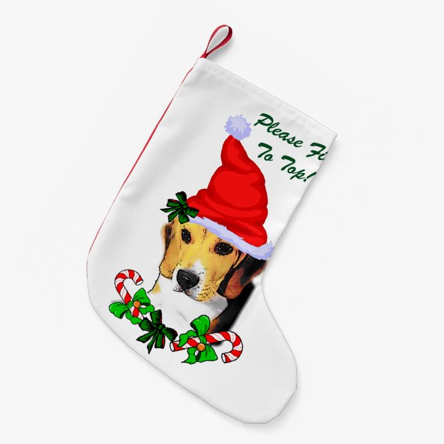 Beagle Lovers Christmas Small Christmas Stocking (Front (Hanging))