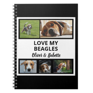 Beagle Lovers Custom Puppy and Dog Photo Collage  Notebook