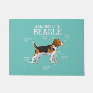 beagle lovers dog mum  anatomy of a beagle  doormat