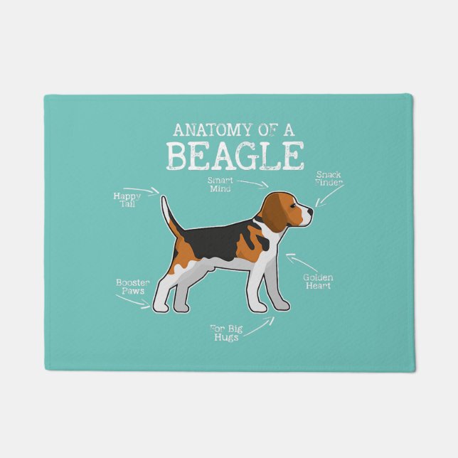 beagle lovers dog mum  anatomy of a beagle  doormat (Front)