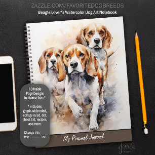 Beagle Lover's Watercolor Dog Art Notebook