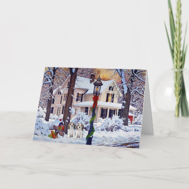 Beagle Mail Box Christmas Card (Front)
