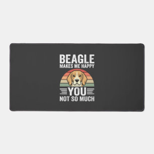 Beagle Makes Me Happy Dog Lover Desk Mat