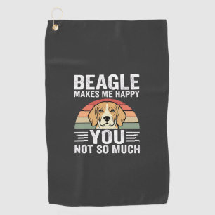 Beagle Makes Me Happy Dog Lover Golf Towel