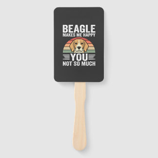 Beagle Makes Me Happy Dog Lover Hand Fan