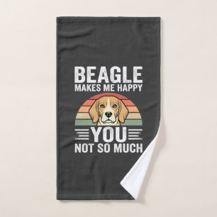 Beagle Makes Me Happy Dog Lover Hand Towel