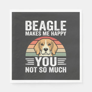 Beagle Makes Me Happy Dog Lover Napkin