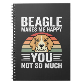 Beagle Makes Me Happy Dog Lover Notebook