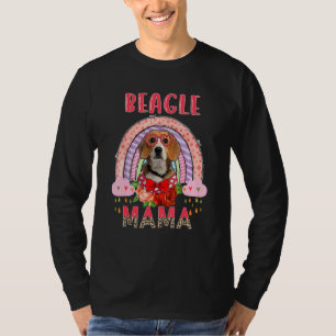 Beagle Mama Cute Rainbow Rainy Dog  Flowers Mother T-Shirt