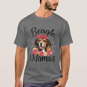 Beagle Mama Florals Cute Dog Mum Mother's Day T-Shirt