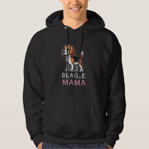 Beagle Mama Pixel Art Cute Dog Owner Women Pet Lov Hoodie