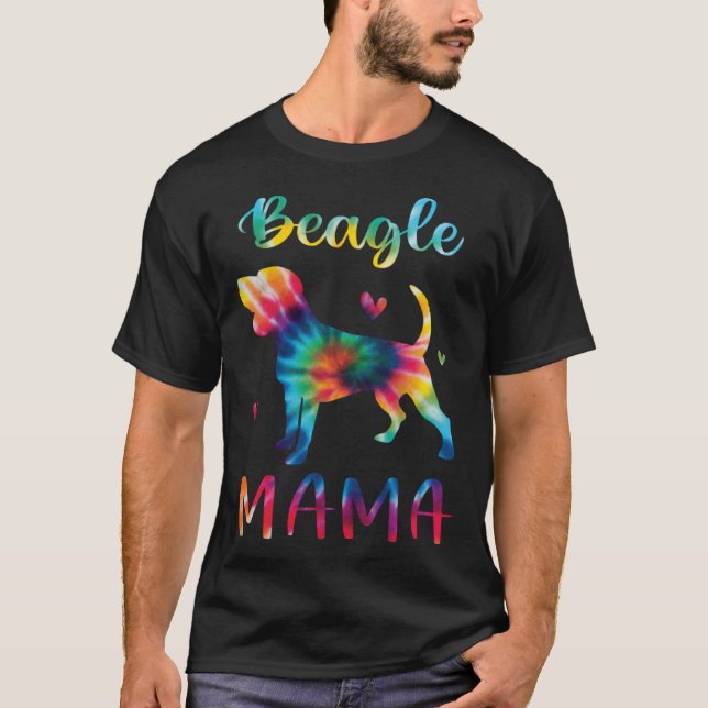 Beagle Mama Tie Dye Dog Mom Mothers Day T-Shirt (Front)