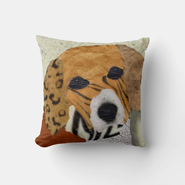 Beagle Marquetry Pillow (Front)
