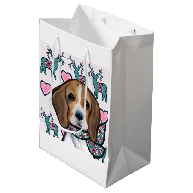 Beagle      medium gift bag (Front Angled)