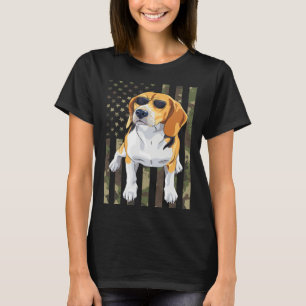 Beagle Men Women Beagle Dad Mom Camo USA Flag Beag T-Shirt