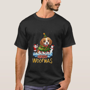 Beagle Merry Christmas Tree Lights Dog X Mas Dogs T-Shirt