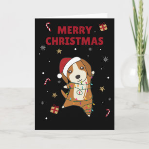 Beagle Merry Christmas Winter Animals Dog Card