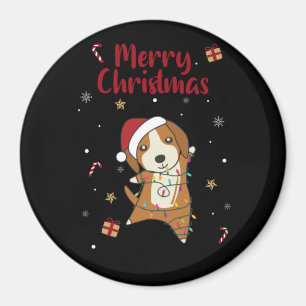 Beagle Merry Christmas Winter Animals Dog Magnet