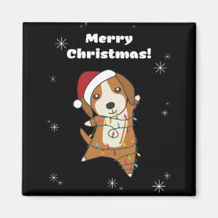 Beagle Merry Christmas Winter Animals Dog Magnet