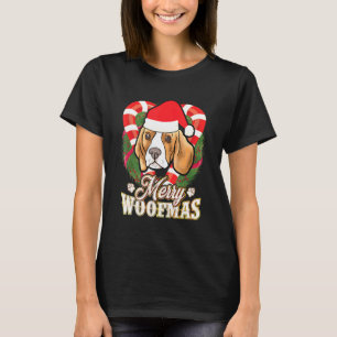 Beagle Merry Woofmas Santa Claus Dog Christmas Tee