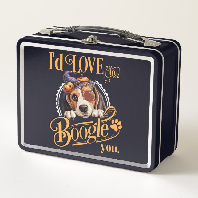 Beagle Mom Halloween Dog Lover Metal Lunch Box (Front)