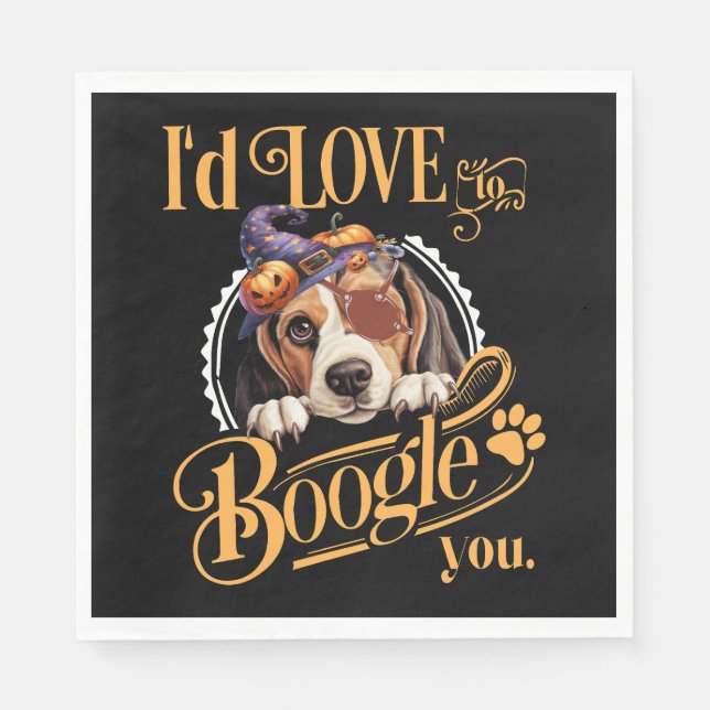 Beagle Mom Halloween Dog Lover Napkin (Front)