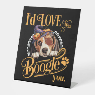 Beagle Mom Halloween Dog Lover Pedestal Sign