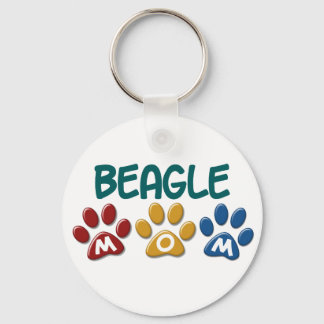 BEAGLE MOM Paw Print Key Ring