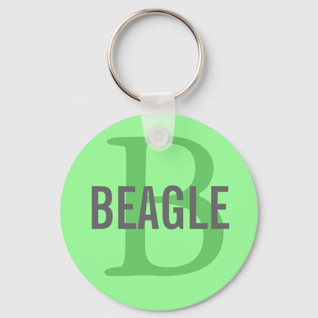 Beagle Monogram Key Ring (Front)