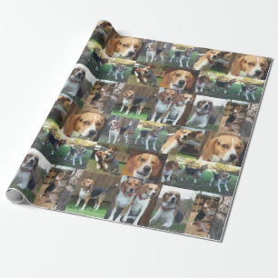 Beagle Montage Wrapping Paper To Howl About
