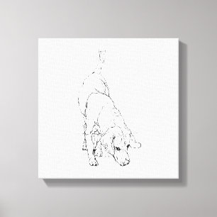Beagle Mug – Hand Drawn Ink Dog  Canvas Print