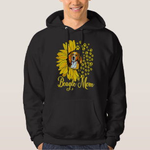 Beagle Mum Cute Beagle Dog Sunflower Happy Mother' Hoodie