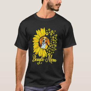 Beagle Mum Cute Beagle Dog Sunflower Happy Mother' T-Shirt
