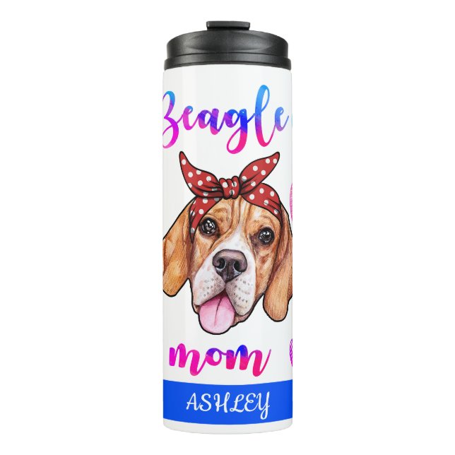 Beagle Mum Cute Mother's Day Dog Lover Thermal Tumbler (Front)