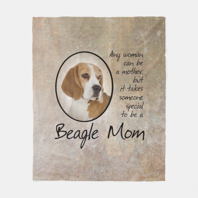 Beagle Mum Fleece Blanket (Front)
