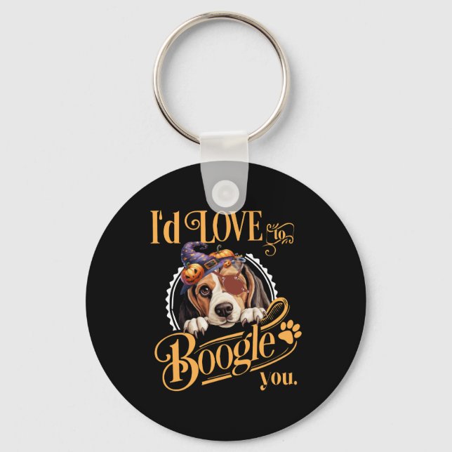 Beagle Mum Halloween Dog Lover Key Ring (Front)