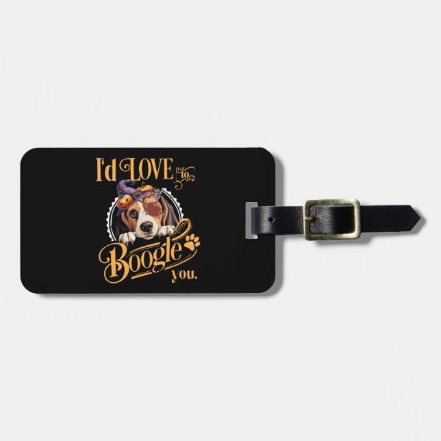 Beagle Mum Halloween Dog Lover Luggage Tag (Front Horizontal)
