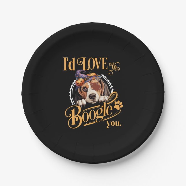 Beagle Mum Halloween Dog Lover Paper Plate (Front)